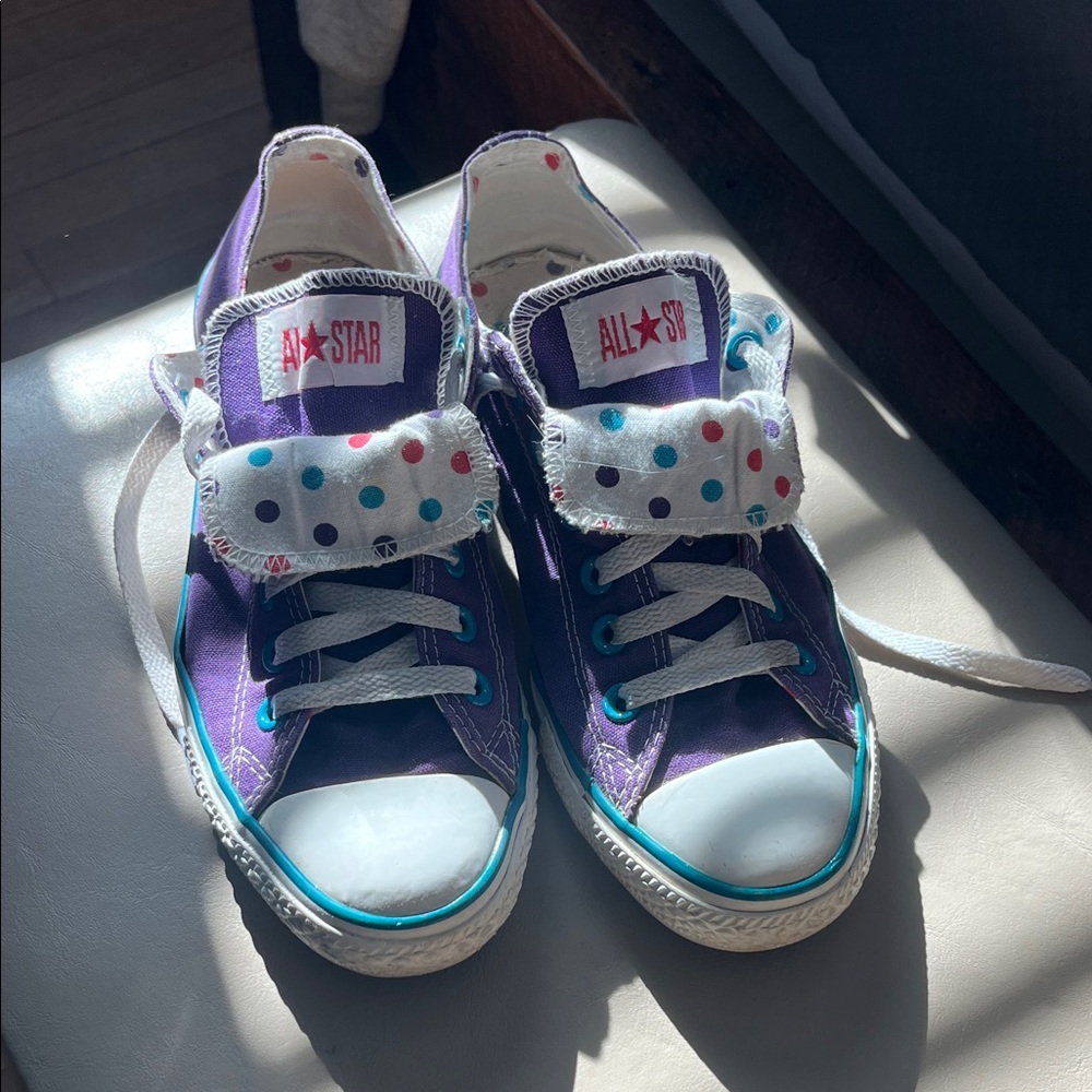 Converse All StarPurple Sneakers with Polka Dot details